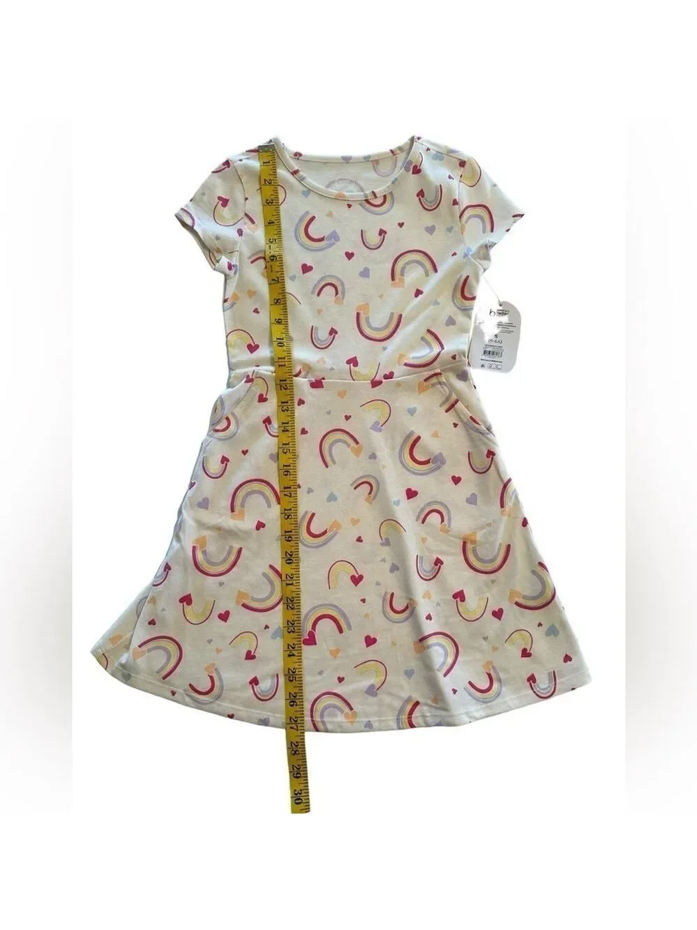 Wonder Nation Multicolor Rainbow Summer Play Dress GIRLS 6 - 6X Pockets NEW NWT